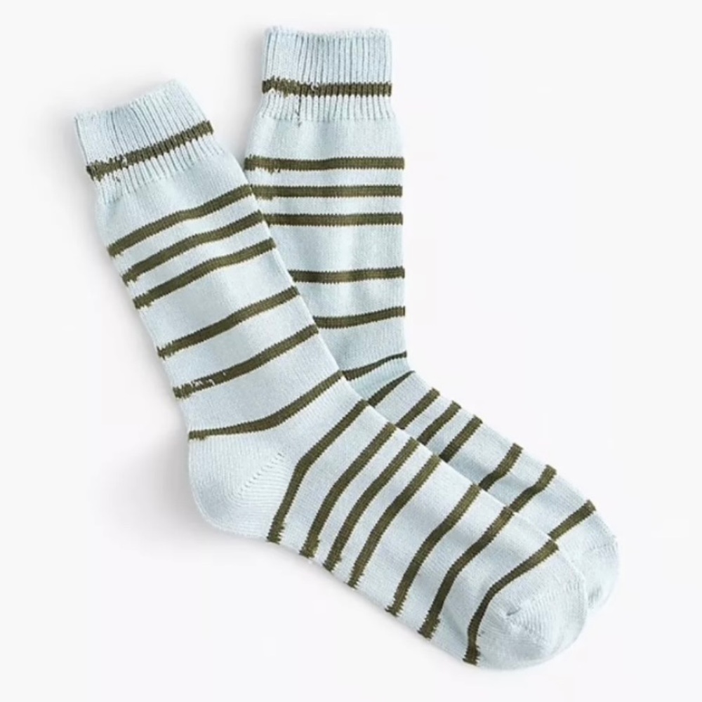 J Crew Cloudless Sky Stripe Trouser Cotton Socks